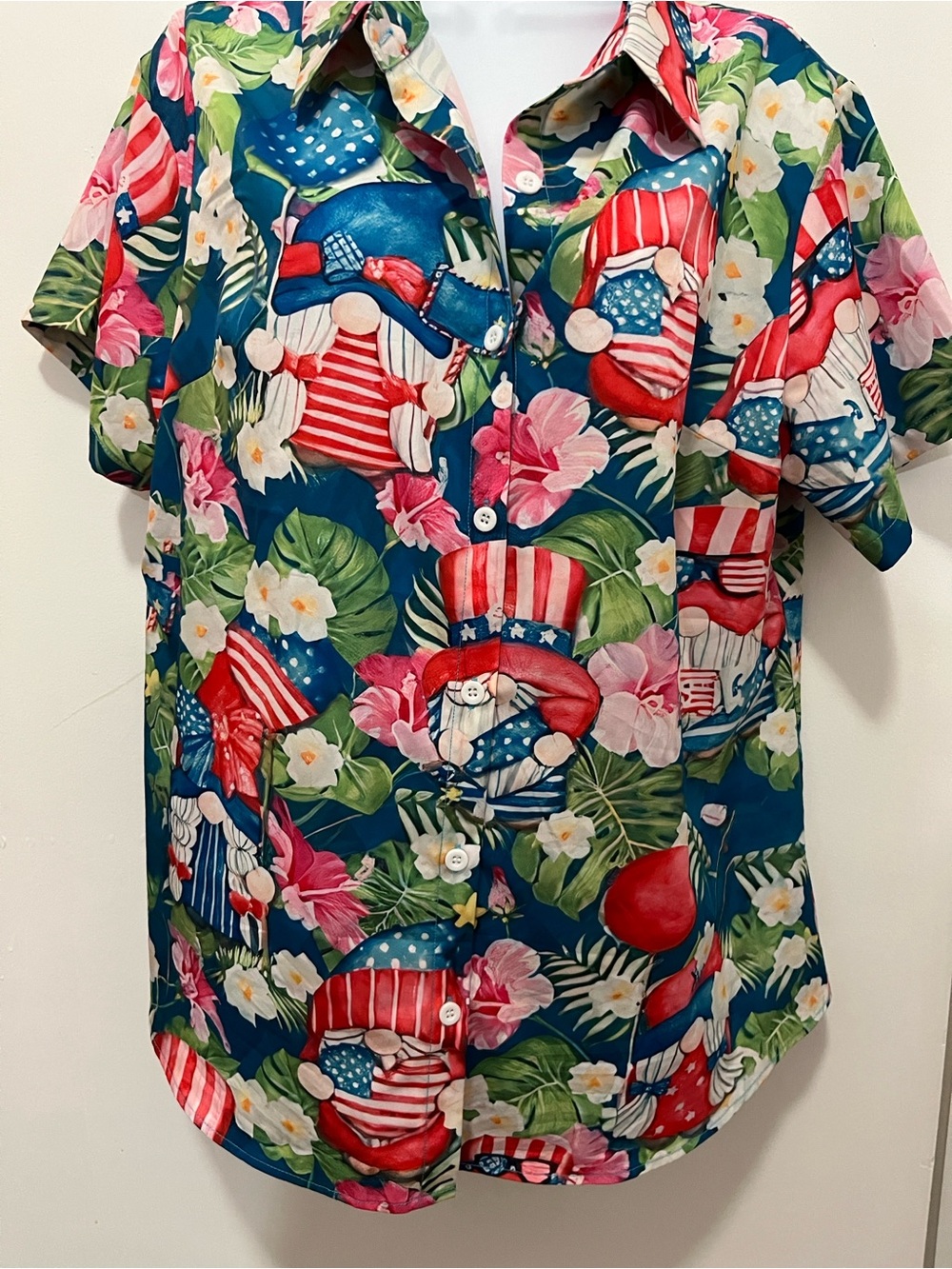 Gardeb Gnome Hawaiian Button-Up Shirt